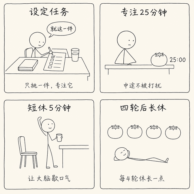 极简黑白线条讲解漫画